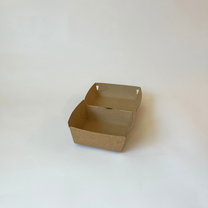 Kartonkinen hampurilaisrasia ruskea 115x115x78mm, (200kpl/ltk)